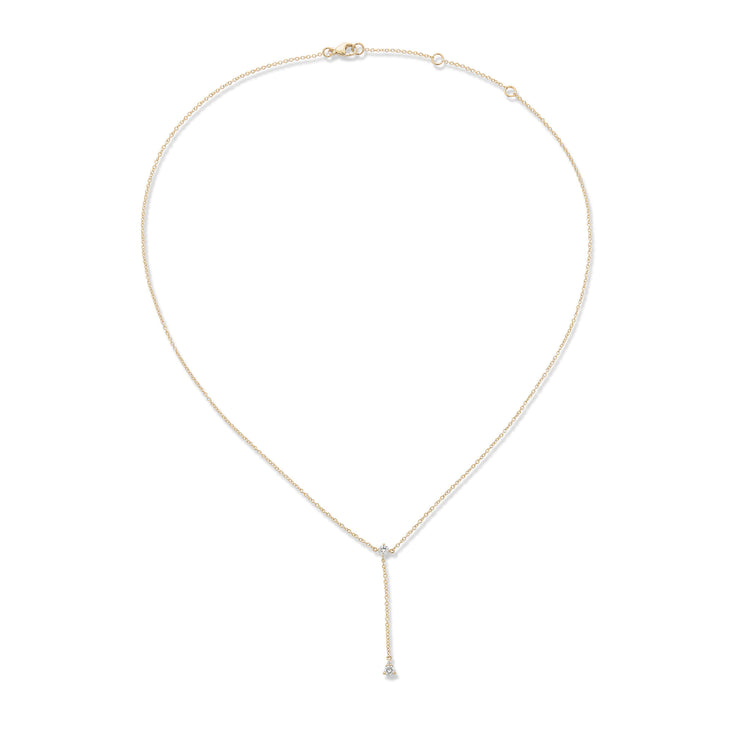 Stone and Strand 14K Yellow Gold Perfect Pear Diamond Lariat Necklace Front Image