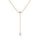 Stone and Strand 14K Yellow Gold Perfect Pear Diamond Lariat Necklace Close Up Image