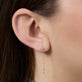 Image of 14K Yellow Gold Perfect Pear Diamond Line Earrings on Models Ear