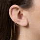 Image of 14K Yellow Gold Perfect Pear Diamond Threader Earrings on Models Ear