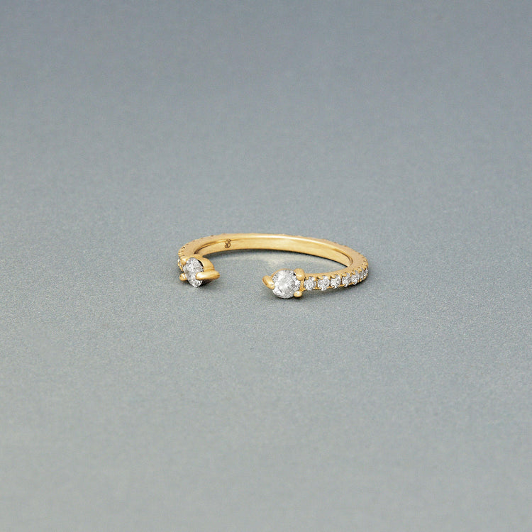 Stone and Strand 14K Yellow Gold Perfect Pear Pinch Ring Editorial Image