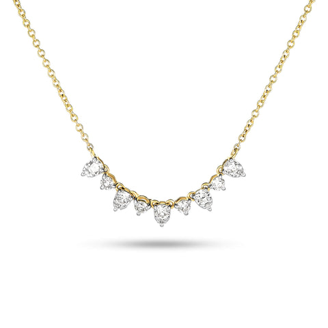Stone and Strand 14K Yellow Gold Perfect Pear Tiara Necklace Close Up Image