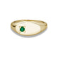 Stone and Strand 10K Yellow Gold Personalized Birthstone Signet Ring with Emerald Front Image