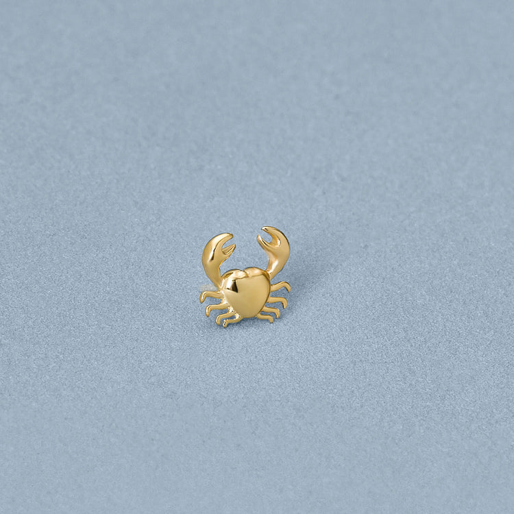 Stone and Strand 14K Yellow Gold Pinch Me Flat Back Piercing Earring Editorial Image