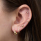 Image of 14K Yellow Gold Pinch Me Flat Back Piercing Earring with Stone and Strand Earrings