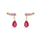 Stone and Strand 14K Yellow Gold Pink Power Pink Sapphire and Ruby Climber Earrings Front Image