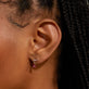 Image of 14K Yellow Gold Pink Power Climber Earrings with Pink Sapphire and Ruby on Models Ear
