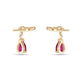 Stone and Strand 14K Yellow Gold Pink Power Pink Sapphire and Ruby Climber Earrings Rear Image