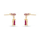 Stone and Strand 14K Yellow Gold Pink Power Pink Sapphire and Ruby Climber Earrings Side Image