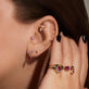 Image of 14K Yellow Gold Pink Power Climber Earrings with Stone and Strand Earrings