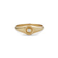 Pleated Diamond Signet Ring