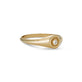 Pleated Diamond Signet Ring