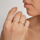 Pleated Diamond Signet Ring