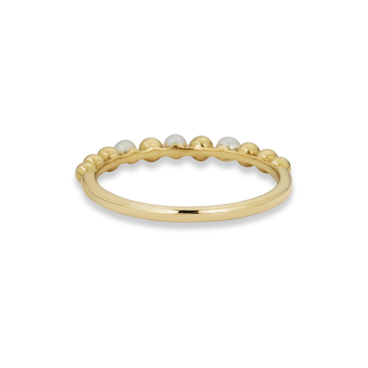 Stone and Strand 10K Yellow Gold Polished in Pearls Ring Rear Image