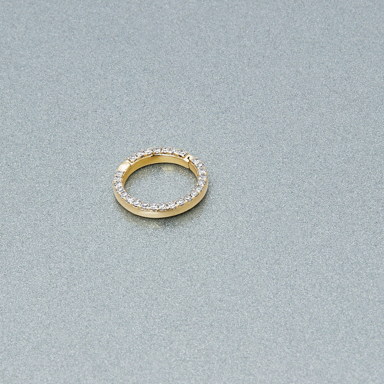Stone and Strand 10K Yellow Gold Medium Pop and Lock Pav√© Halo Editorial Image