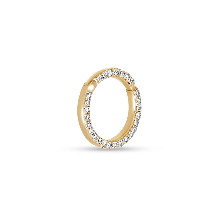 Stone and Strand 10K Yellow Gold Medium Pop and Lock Pav√© Halo Side Image