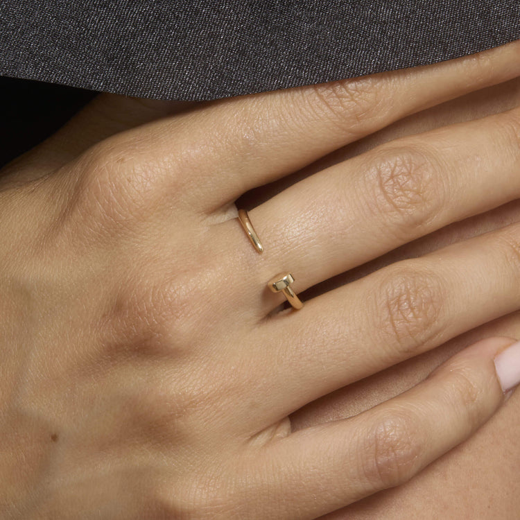 Image of 14K Yellow Gold Prince Ring on Models Hand