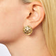 Image of 14K Yellow Gold Puff Puff Button Studs on Models Ear