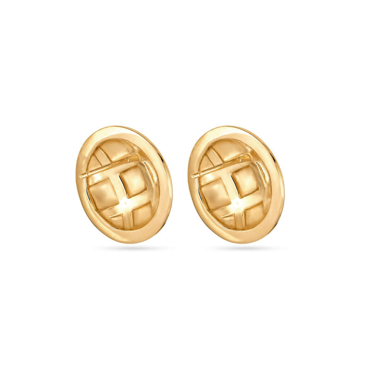 Stone and Strand 14K Yellow Gold Puff Puff Button Studs Rear Image