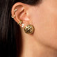 Image of 14K Yellow Gold Puff Puff Button Studs with Stone and Strand Earrings