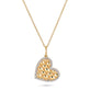 Stone and Strand 14K Yellow Gold Puff Puff Pave Heart Necklace Close Up Image