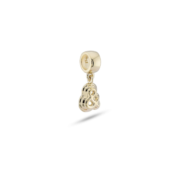 Stone and Strand 14K Yellow Gold Puffed Ampersand Charm Side Image