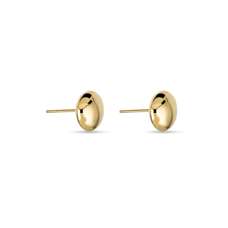 Stone and Strand 10K Yellow Gold Medium Puffed Dome Studs Side Image