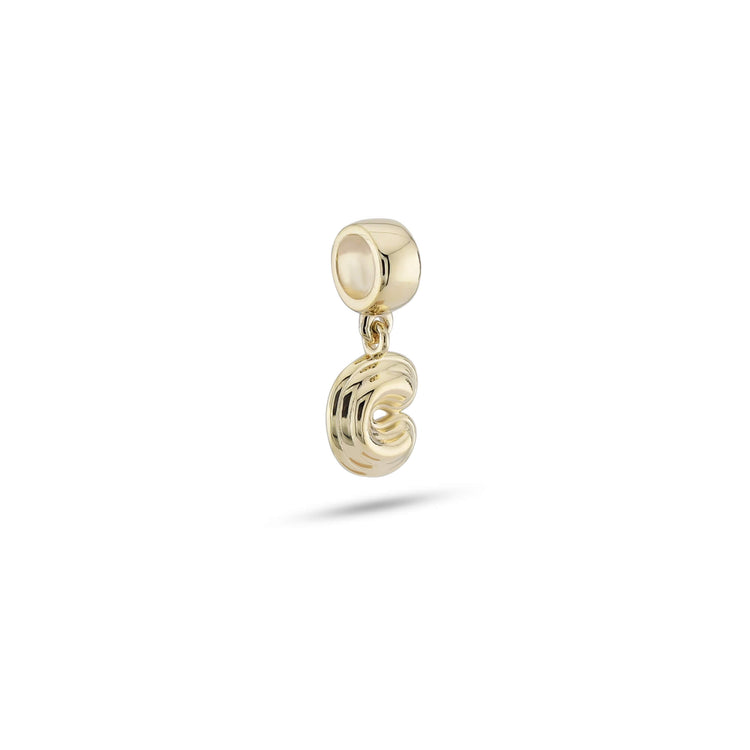 Stone and Strand 14K Yellow Gold Puffed Initial Charm Side Image