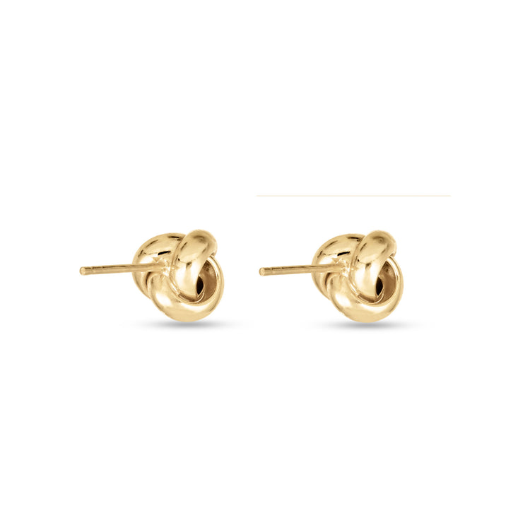 Stone and Strand 14K Yellow Gold Puffed Knot Studs Rear Image