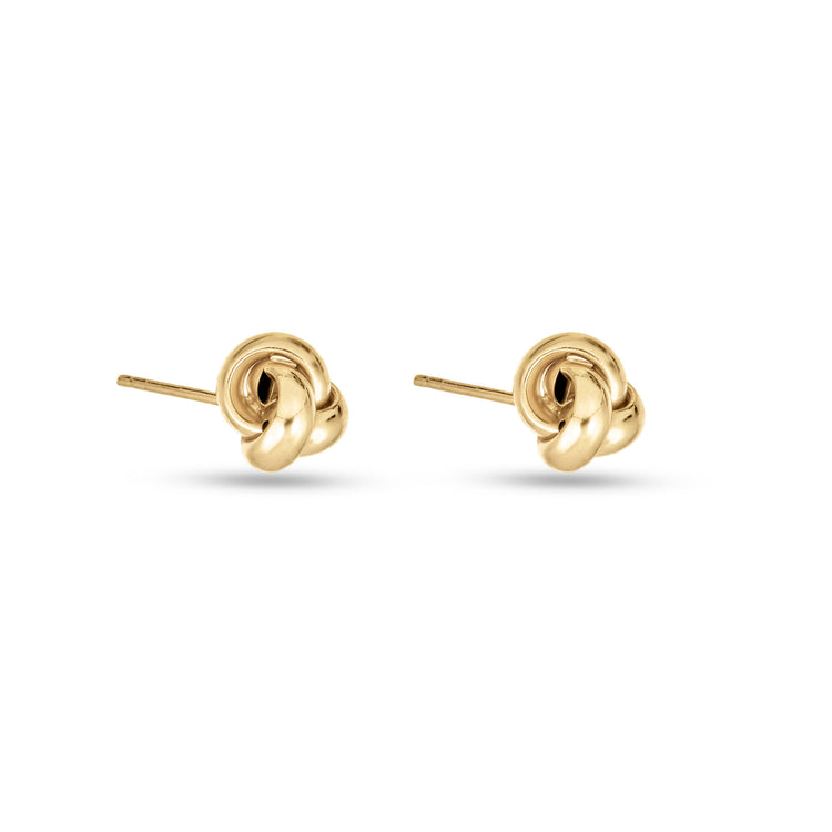 Stone and Strand 14K Yellow Gold Puffed Knot Studs Side Image