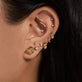 Image of 14K Yellow Gold Puffed Knot Studs with Stone and Strand Earrings
