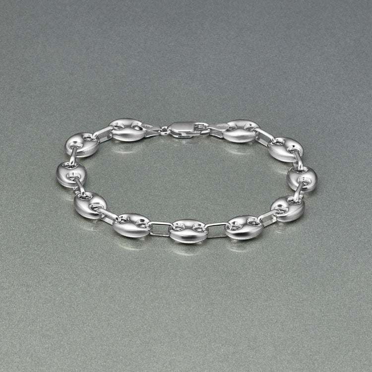 Stone and Strand Sterling Silver Puffed Maritime Silver Bracelet Editorial Image