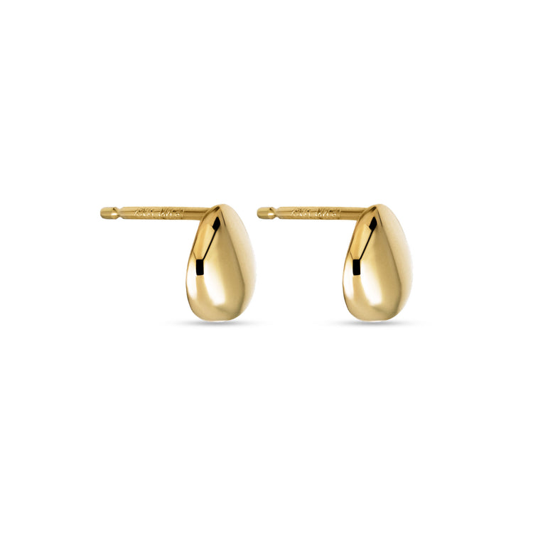 Stone and Strand 14K Yellow Gold Puffed Ovo Studs Side Image