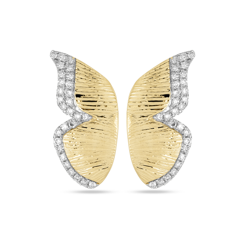 Pave Diamond Butterfly Wings Earrings