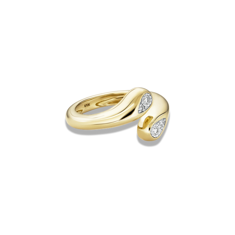 Stone and Strand 10K Yellow Gold Perfect Pear Diamond Hug Ring Side Image