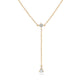 Image of Perfect Pear Diamond Lariat Necklace Close Up