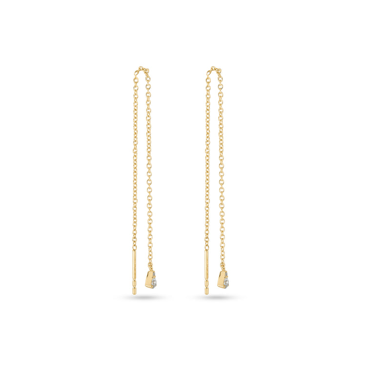Image of Perfect Pear Diamond Threader Earrings Pair