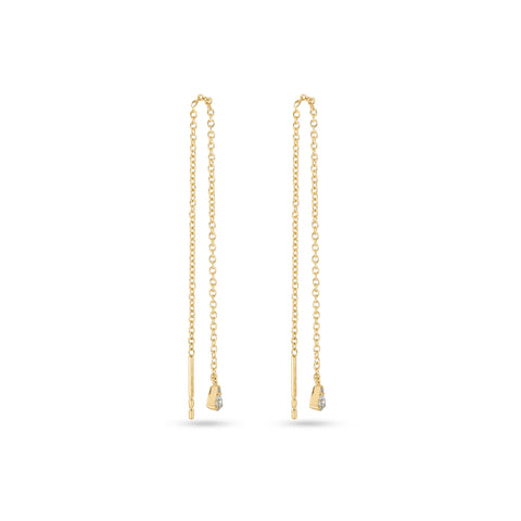 Image of Perfect Pear Diamond Threader Earrings Pair