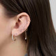 Image of Perfect Pear Diamond Threader Earrings On Model with Other Stone And Strand Jewelry
