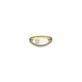 Stone and Strand 10K Yellow Gold Personalized Birthstone Signet Ring with Blue Topaz Front Image