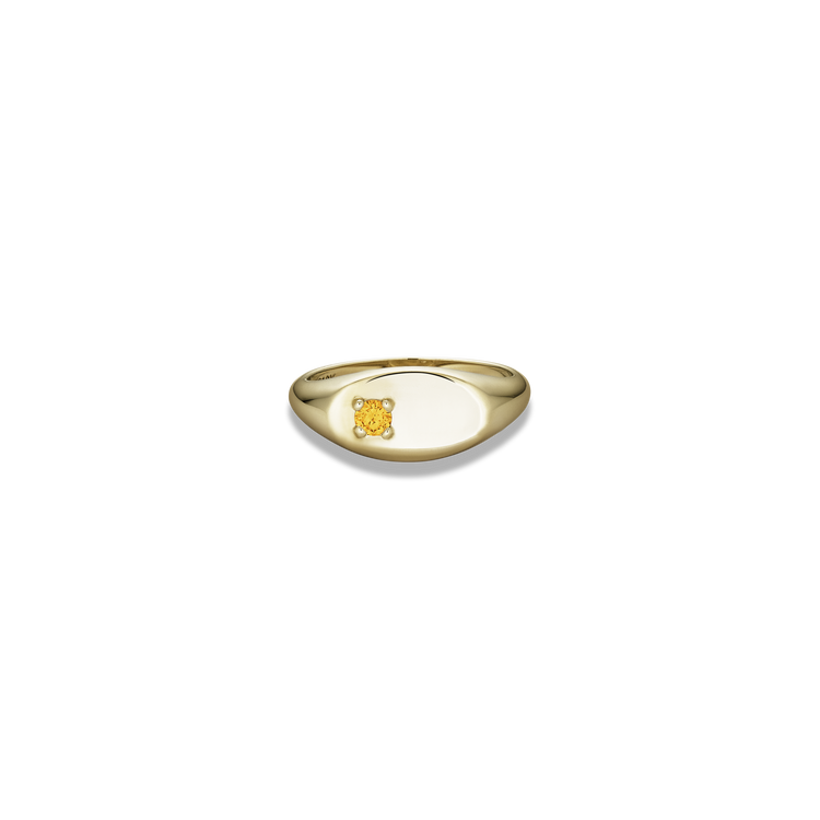 Stone and Strand 10K Yellow Gold Personalized Birthstone Signet Ring with Citrine Front Image