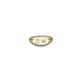 Stone and Strand 10K Yellow Gold Personalized Birthstone Signet Ring with White Topaz Engraved Front Image