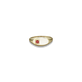 Stone and Strand 10K Yellow Gold Personalized Birthstone Signet Ring with Garnet Front Image