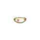 Stone and Strand 10K Yellow Gold Personalized Birthstone Signet Ring with Pink Topaz Front Image