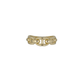Gold chain-style ring on a white background