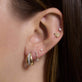 Image of 14K Yellow Gold Queen Bee Push Pin Flat Back with Stone and Strand Earrings
