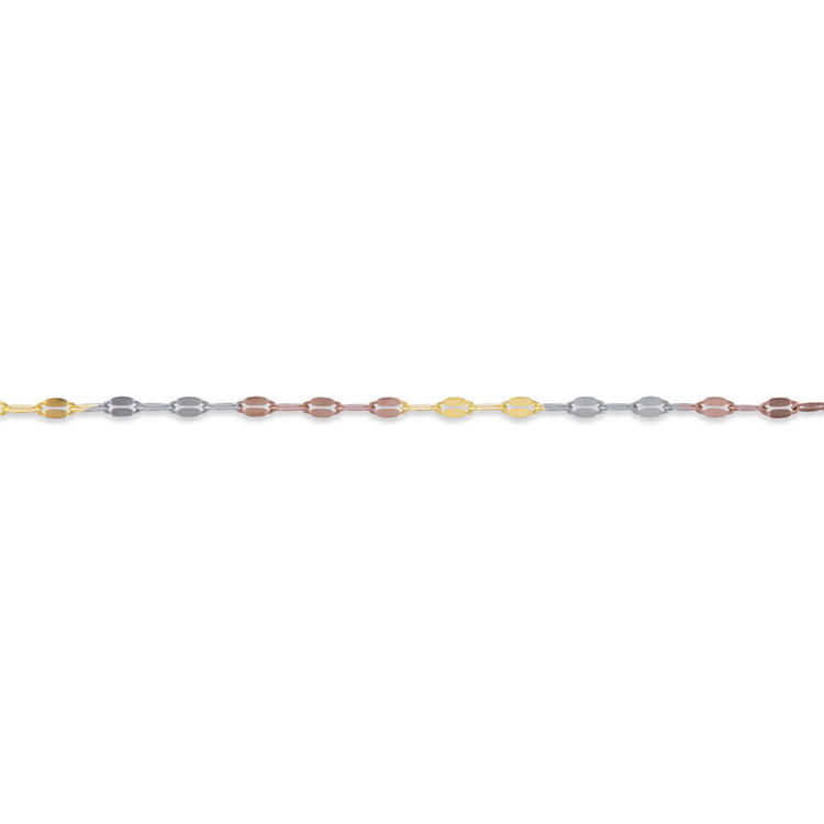 Stone and Strand 10K Gold Rainbow Chain Bracelet Close Up Image