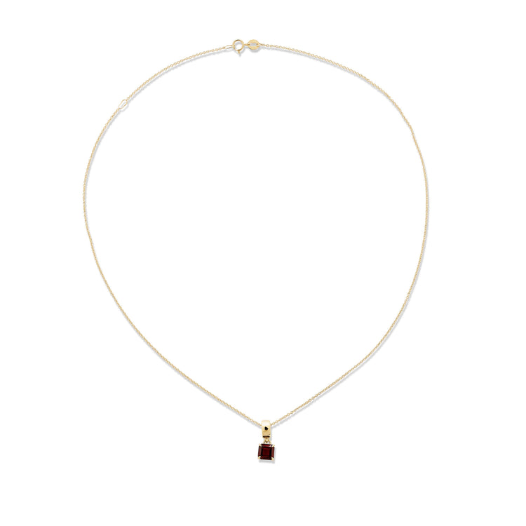 Stone and Strand 10K Yellow Gold Red Studio Garnet Charm Necklace Full Image