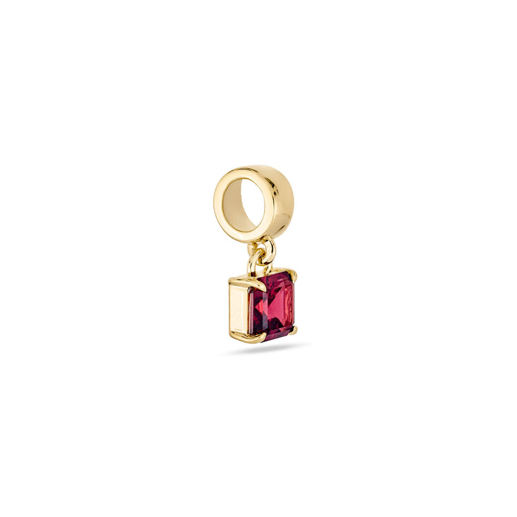 Stone and Strand 10K Yellow Gold Red Studio Garnet Charm Side Image