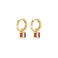 Stone and Strand 10K Yellow Gold Red Studio Garnet Huggies Rear Image